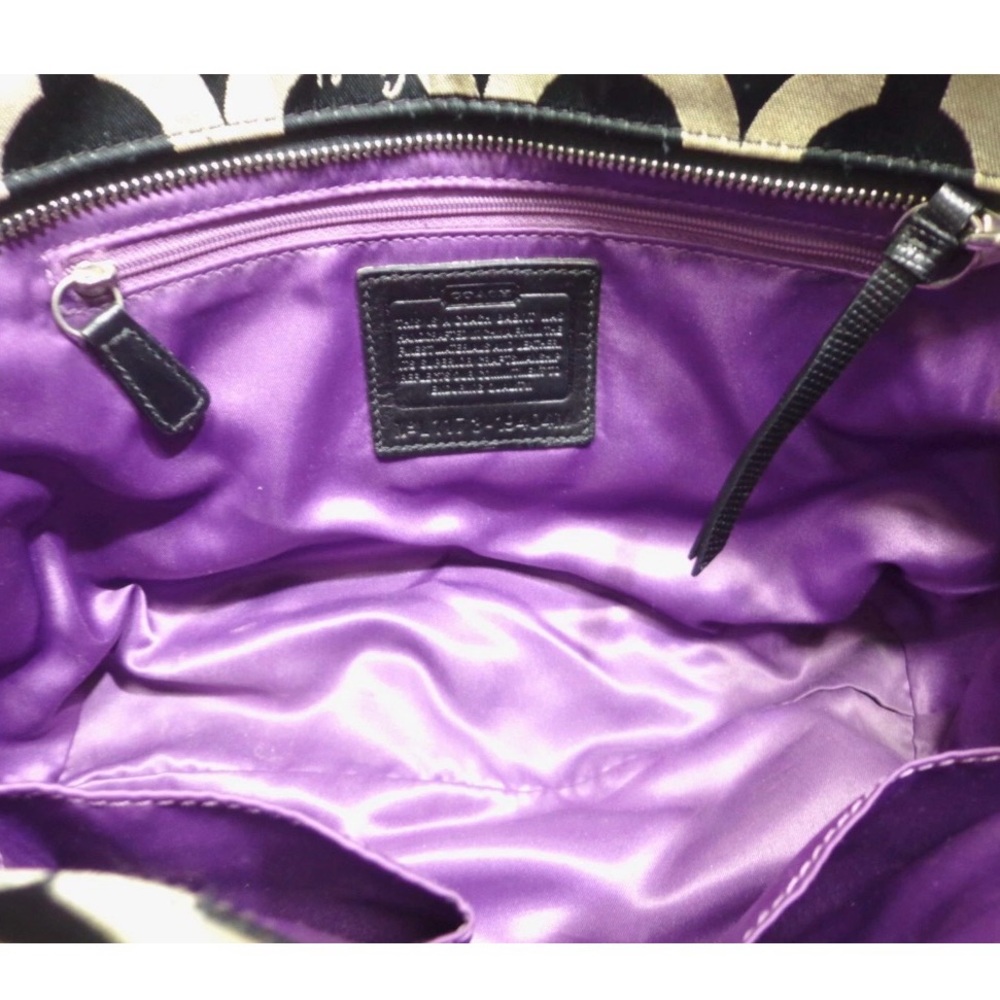 COACH Vintage GALLERY 19404 Op Art Signature LEATHER TOTE BAG SHOULDER PURSE - Picture 6 of 8